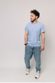 Мужская Голубая стрейчевая футболка