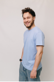 Мужская Голубая стрейчевая футболка