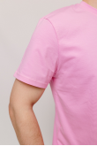 Мужская Розовая стрежневая футболка без принта 