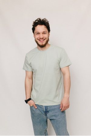 Мужская Фисташковая футболка премиум 