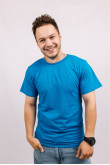 Чоловіча Блакитна футболка 100% бавовна трикотажна 