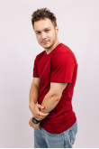 Мужская футболка Бордового цвета базовая хлопок