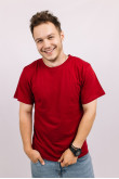 Мужская футболка Бордового цвета базовая хлопок