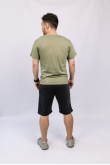 Мужская Оливковая Светлая футболка из хлопка натуральная трикотажная