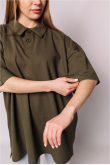 Женская Оливковая футболка Поло с воротником нгу Батал 3XL-6XL