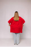 Женская хлопковая Красная футболка Большого размера батал