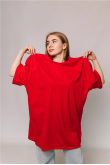 Женская хлопковая Красная футболка Большого размера батал