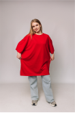 Женская хлопковая Красная футболка Большого размера батал