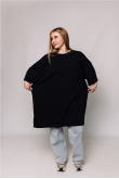 Женская Черная футболка Большого размера батал