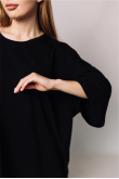 Женская Черная футболка Большого размера батал