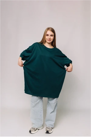 Женская Темно-зеленая футболка Большого размера батал 3XL 4XL 5XL 6XL 7XL 8XL 9XL