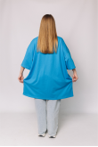 Женская хлопковая Голубая футболка Большого размера батал