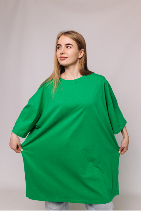 Женская Яркая Зеленая футболка Большого размера батал