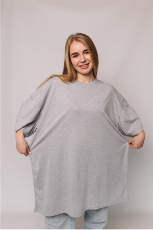 Женская Светло-серая футболка Большого размера батал 58 60 62 64 66 70