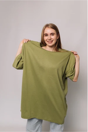Женская Оливковая футболка Большого размера батал 3XL 4XL 5XL 6XL 7XL 8XL 9XL
