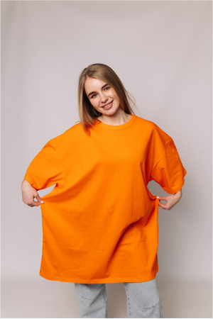 Женская Оранжевая футболка Большого размера батал 3XL 4XL 5XL 6XL 7XL 8XL 9XL