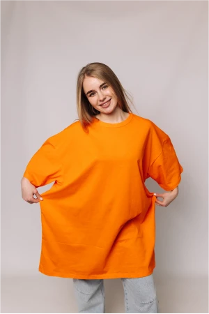 Женская Оранжевая футболка Большого размера батал 3XL 4XL 5XL 6XL 7XL 8XL 9XL