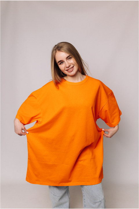 Женская Оранжевая футболка Большого размера батал