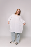 Женская хлопковая Белая футболка Большого размера батал
