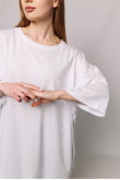 Женская хлопковая Белая футболка Большого размера батал