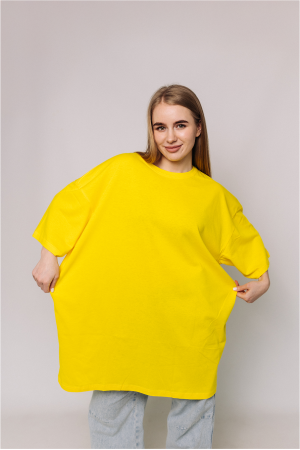 Женская Желтая футболка Большого размера батал 3XL 4XL 5XL 6XL 7XL 8XL 9XL