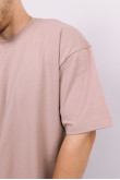 Бежевая мужская футболка оверсайз с коротким рукавом хлопковая