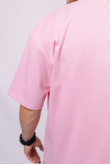 Розовая мужская футболка оверсайз с коротким рукавом хлопковая