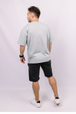 Фисташковая мужская футболка оверсайз с коротким рукавом хлопковая