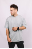 Фисташковая мужская футболка оверсайз с коротким рукавом хлопковая