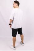 Белая мужская футболка оверсайз с коротким рукавом хлопковая