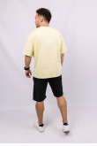Желтая мужская футболка оверсайз с коротким рукавом хлопковая