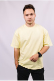 Желтая мужская футболка оверсайз с коротким рукавом хлопковая