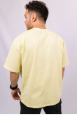 Желтая мужская футболка оверсайз с коротким рукавом хлопковая