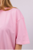 Розовая женская футболка оверсайз с коротким рукавом хлопковая
