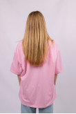 Розовая женская футболка оверсайз с коротким рукавом хлопковая