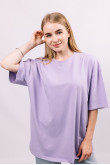 Фиолетовая женская футболка оверсайз с коротким рукавом хлопковая