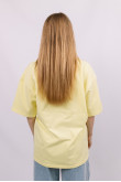Желтая женская футболка оверсайз с коротким рукавом хлопковая