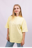 Желтая женская футболка оверсайз с коротким рукавом хлопковая