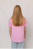 Женская Розовая стрежневая футболка без принта 
