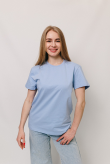 Женская Голубая стрейчевая футболка