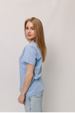 Женская Голубая стрейчевая футболка