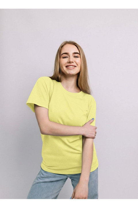 Женская Лимонная футболка из хлопка натуральная трикотажная