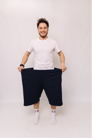 Мужские черные трикотажные шорты Большого размера Батал