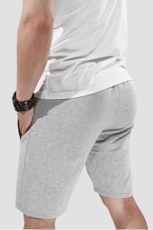 Мужские светло-серые трикотажные шорты меланж