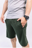 Мужские оливковые темно-зеленые трикотажные шорты