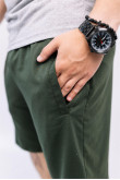 Мужские оливковые темно-зеленые трикотажные шорты