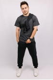 Мужские Темно-серые спортивные трикотажные штаны