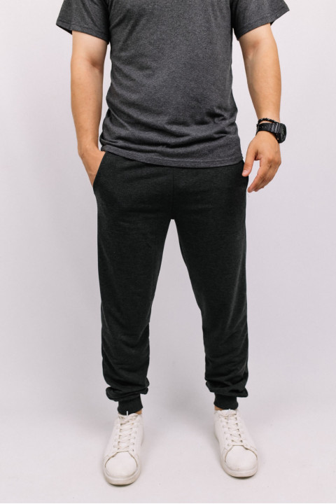 Мужские Темно-серые спортивные трикотажные штаны