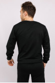 Мужской Черный свитшот из двунитки однотонный