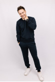 Мужской Темно-синий свитшот из двунитки однотонный